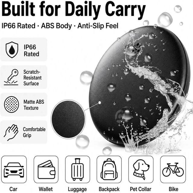Alt view image 3 of 7 - GPS Tracker for Vehicles No Subscription for Android & iOS Bluetooth Car Tracker Tag Tracker Device Compatible with Apple Find My & Google's Find Hub for Key, Luggage Wallet Kid Pet