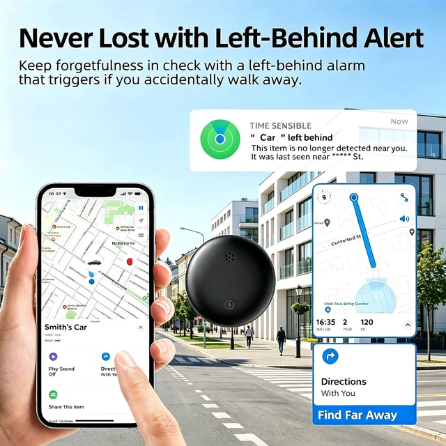 Alt view image 4 of 7 - GPS Tracker for Vehicles No Subscription for Android & iOS Bluetooth Car Tracker Tag Tracker Device Compatible with Apple Find My & Google's Find Hub for Key, Luggage Wallet Kid Pet