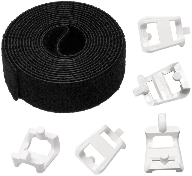 Main image of 5-Pack Plastic Saddle Tie Kit with Velcro for Cable Management, Ideal for Use in Structured Media Centers, Model 49605-AST