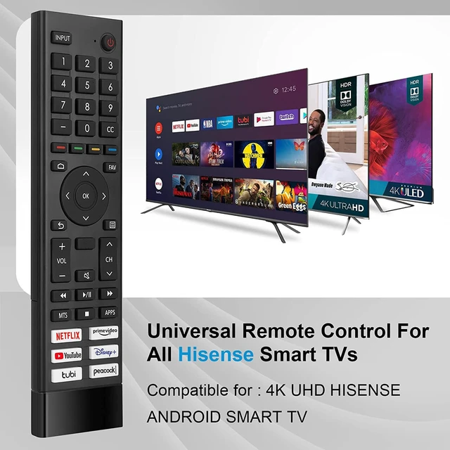 Alt view image 4 of 7 - New Upgraded ERF3J80H Universal Replaced Remote Fit for All Hisense 4K UHD Android Smart TV A6G U6G U8G Series75A6G 70A6G 65A6G 60A6G 55A6G 50A6G 43A6G 55U68G 50U6G 65U6G 75U6G 50U68G[NO Voice Command