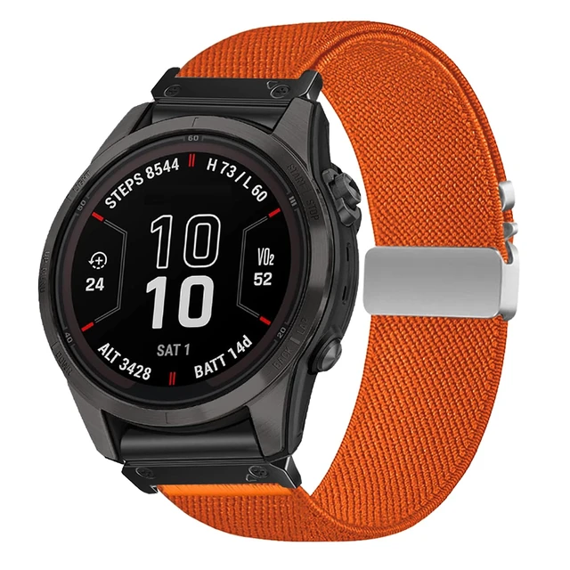 Alt view image 2 of 7 - Nylon Bands Compatible with Garmin Fenix 8 47mm/7 Pro/7/6 Pro/6/Epix Pro 47mm/Approach S60/S62/S70/Quatix 7/7PRO/Forerunner 970/965/945 Adjustable Sport Replacement Straps for Women Men
