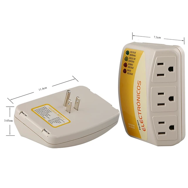 Alt view image 7 of 7 - Surge Protector,120V 12A 1440W Voltage Protector with 3 Outlet Plug,for Home Appliance Multi Function Plug,Electronic Surge Protector for Refrigerator for TV/PC/Refrigerator 1 Pack