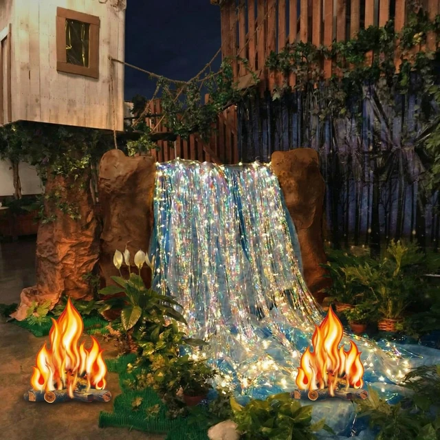 Alt view image 4 of 6 - 7 Pcs Waterfall Landscaping Kit for Classroom Vbs Decorations DIY Rainforest Campfire Backdrop with LED Light Bible Story Scene 3D Stream Props Vacation Bible School Jungle Church Event 2026