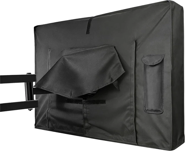 Main image of 60-65 inch Outdoor TV Cover, Roll-up Front Flap with Soft Liner Scratch Resistant Fleece Lining LED Screen Protect, Zipper Access, Outside Weatherproof Wateproof TV Cover fit Mount & Stands
