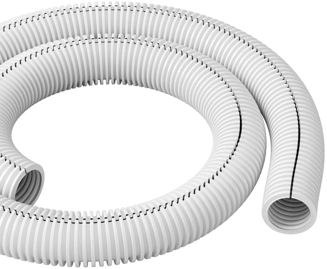 Main image of White 43in Cable Sleeve, Flexible Wire Protector Tubing, Split Electrical Conduit, Plastic PC Cable Management Tube, Cord Sheath, TV Loom Tubing - 1.26in Diameter, 43-inch Length