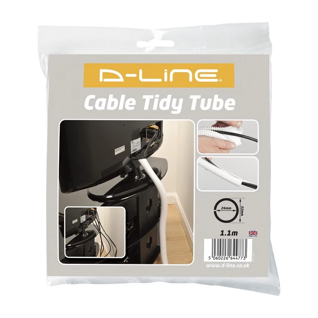 Alt view image 5 of 5 - White 43in Cable Sleeve, Flexible Wire Protector Tubing, Split Electrical Conduit, Plastic PC Cable Management Tube, Cord Sheath, TV Loom Tubing - 1.26in Diameter, 43-inch Length