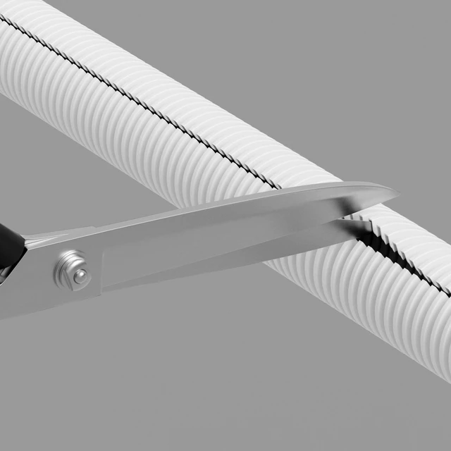 Alt view image 4 of 5 - White 43in Cable Sleeve, Flexible Wire Protector Tubing, Split Electrical Conduit, Plastic PC Cable Management Tube, Cord Sheath, TV Loom Tubing - 1.26in Diameter, 43-inch Length