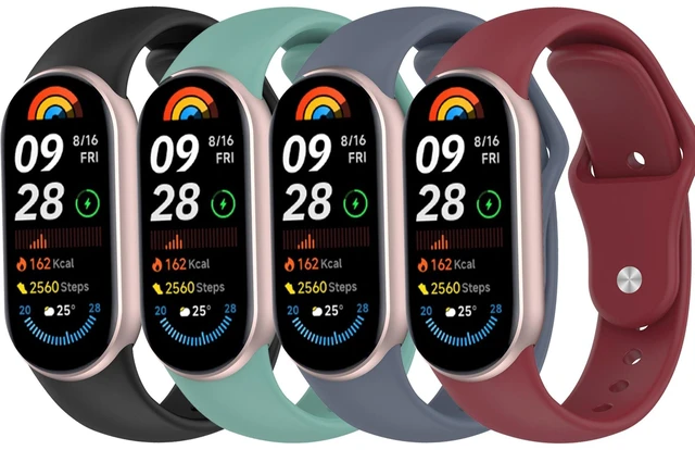 Main image of 4 Pack Sport Bands Compatible with Xiaomi Smart Band 10, Waterproof Strap Replacement for Xiaomi Smart Band 9/8, Mi Band 9/Mi Band 8 (4Pack-A)