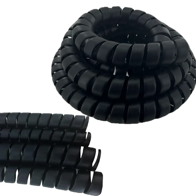 Alt view image 2 of 4 - Spiral Wrap Cable Protector Pre-Cut Lengths - Safe Hose Protector to Avoid Wear and Extend Life for Hydraulic Pneumatic Hoses (1.25" OD x 10')