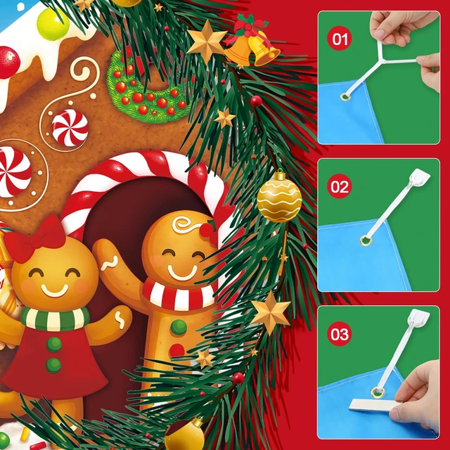 Alt view image 3 of 7 - Christmas Garage Door Banner Decor, 7 x 8 ft, Gingerbread House