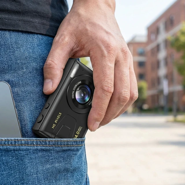 Alt view image 2 of 7 - Digital Camera for Kids - 4K 64MP Small Point and Shoot Camera Compact Vlogging Camera with 18X Zoom & 32G for Boys Girls Teens Beginners