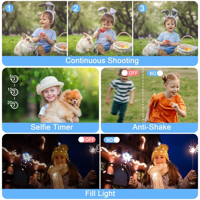 Alt view image 7 of 7 - Digital Camera for Kids - 4K 64MP Small Point and Shoot Camera Compact Vlogging Camera with 18X Zoom & 32G for Boys Girls Teens Beginners