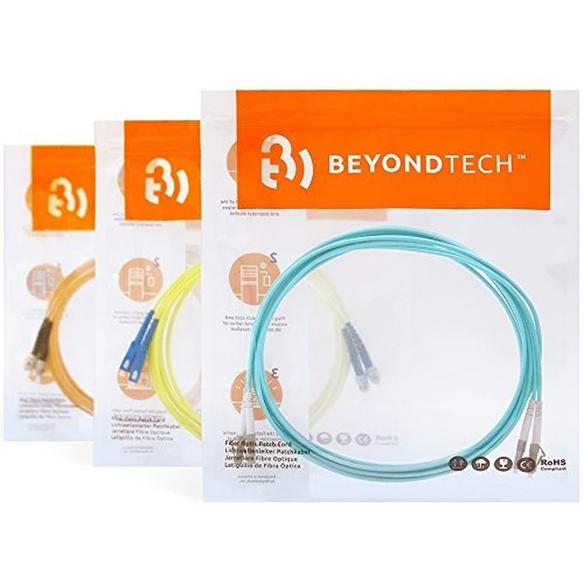 Alt view image 7 of 7 - 1m (3.28ft) LC to ST Fiber Patch Cable UPC Multimode Duplex Fiber Optic Cable 50/125µm core, Compatible with OM2 LSZH PUREOptics Series