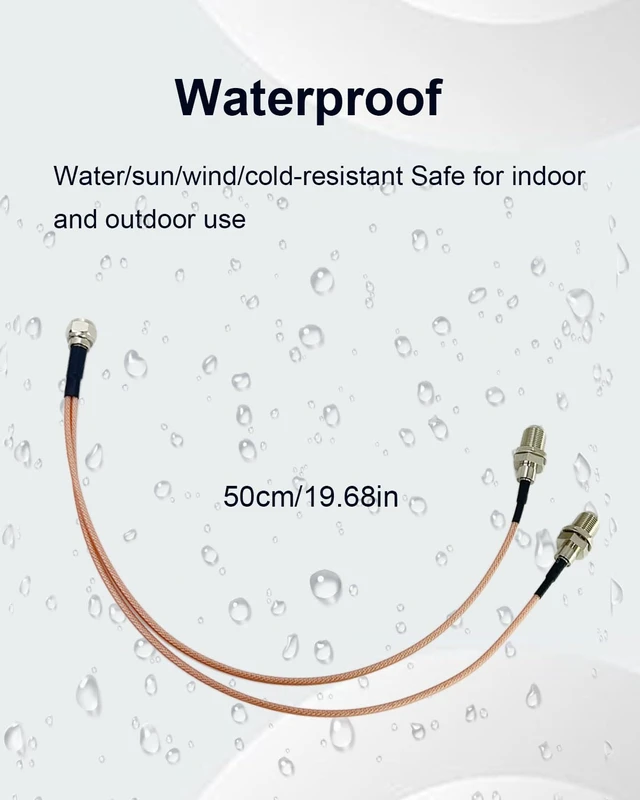 Alt view image 3 of 7 - 2-Way F Male to Dual Female RG6 Coax Splitter Cable, 50cm/19.68in Low Loss Weatherproof RG6 Coax Splitter, Enhanced Signal for TV Antenna, Satellite & Digital Receivers