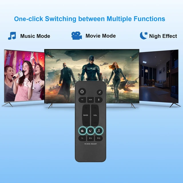 Alt view image 3 of 6 - Soundbar Remote Control for Polk Audio Sound bar,Replacement Remote for Polk Audio Signa S1,Signa S2,Signa S3,Signa S4 Surround Sound System with Subwoofer