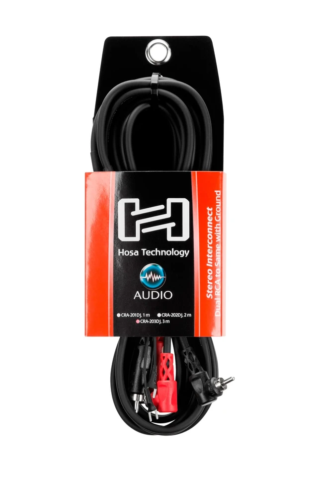 Alt view image 4 of 7 - CRA-201DJ Stereo Interconnect, Dual RCA to Dual Right-angle RCA with Ground Wire, 3.3 Feet