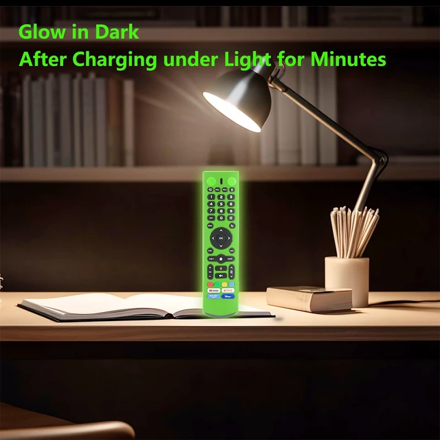 Alt view image 2 of 2 - V3 Pro Cover Case for VSeeBox V5 V1 V2 Plus Max Elite Remote Protective Cover for Vsee box Remote V5 Pro, Green Glow in Dark Silicone Case, Easy to Spot in Cushion and Bed