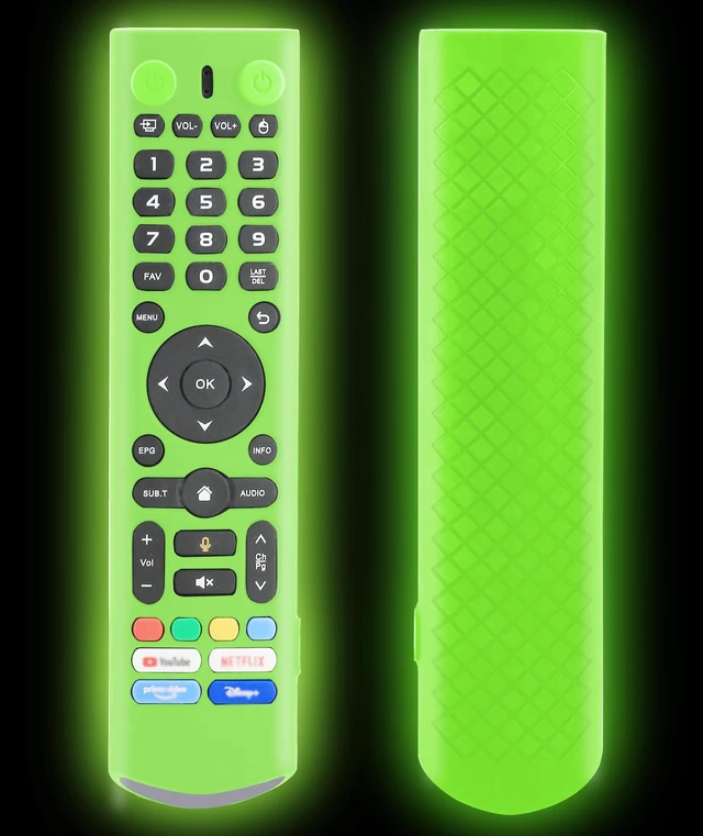 Main image of V3 Pro Cover Case for VSeeBox V5 V1 V2 Plus Max Elite Remote Protective Cover for Vsee box Remote V5 Pro, Green Glow in Dark Silicone Case, Easy to Spot in Cushion and Bed