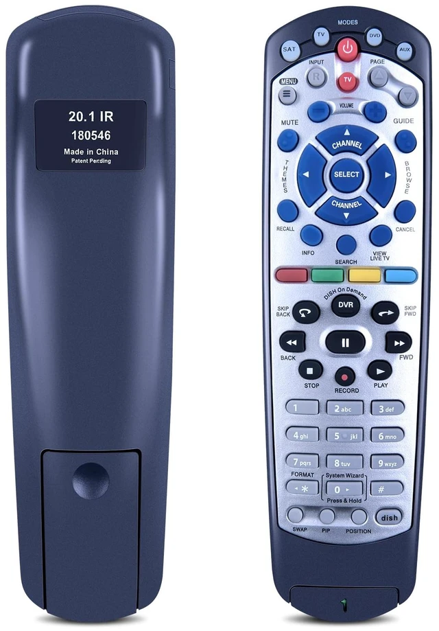 Main image of Replacement New IR Remote Control for Dish Network 20.1 IR Satellite Receiver TV DVD VCR