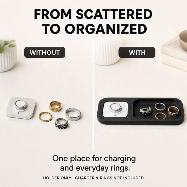 Alt view image 2 of 6 - Ring Accessories Compatible with Oura Ring Gen 5/4 Charger Holder Silicone Desk Charging Station Holder Stand for Oura Ring Stack/Jacket, Earrings, Necklaces, Bracelets