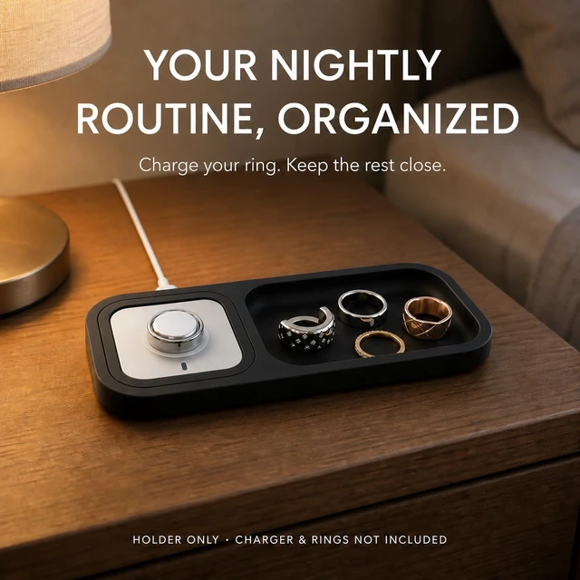 Alt view image 5 of 6 - Ring Accessories Compatible with Oura Ring Gen 5/4 Charger Holder Silicone Desk Charging Station Holder Stand for Oura Ring Stack/Jacket, Earrings, Necklaces, Bracelets
