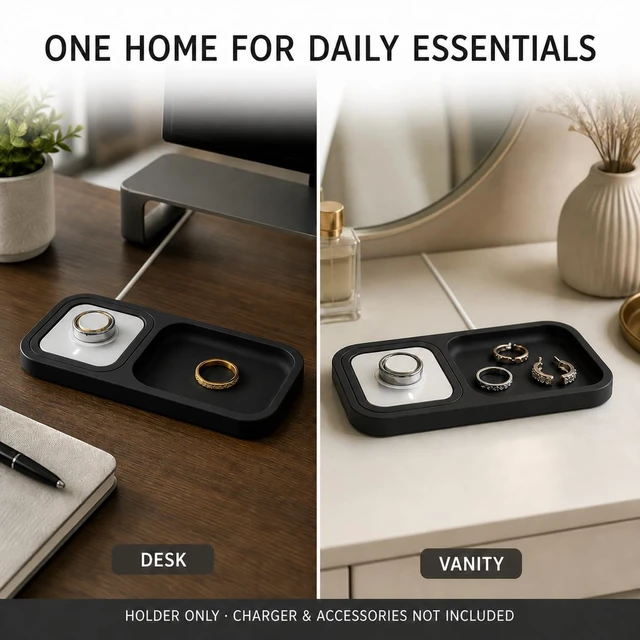 Alt view image 6 of 6 - Ring Accessories Compatible with Oura Ring Gen 5/4 Charger Holder Silicone Desk Charging Station Holder Stand for Oura Ring Stack/Jacket, Earrings, Necklaces, Bracelets