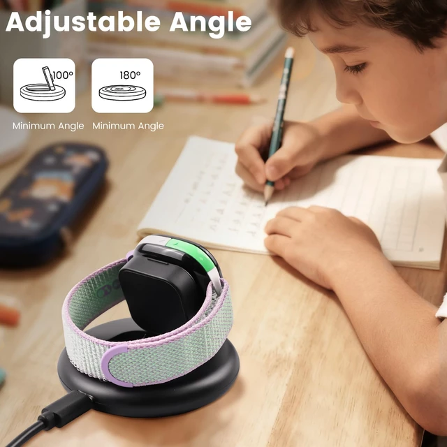 Alt view image 4 of 6 - Foldable Charger Dock for Fitbit Ace LTE Travel Spare Magnetic Charger Stand with 3.12ft Type-C to Type-C Cable