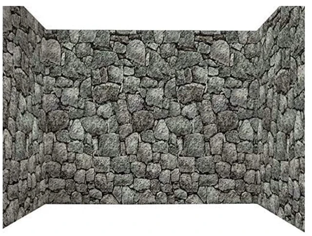 Main image of at Party City Dungeon Décor Stone Wall Backdrop Wall Décor for Adults, Unisex 100-Foot