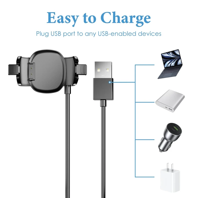 Alt view image 7 of 7 - 3 Pack Compatible with Disney-Magic Band Plus Charger 3.3ft Replacement Charger Only Compatible with Disney-Magic Band+, Black