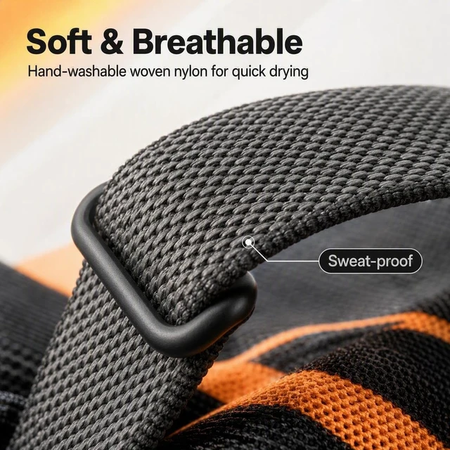 Alt view image 2 of 7 - 2 Pack Nylon Band for Google Fitbit Air (Black) Nylon Adjustable Replacement Strap Metal Buckle,Stretchy Elastic Sport Strap, Wristband for Women and Men