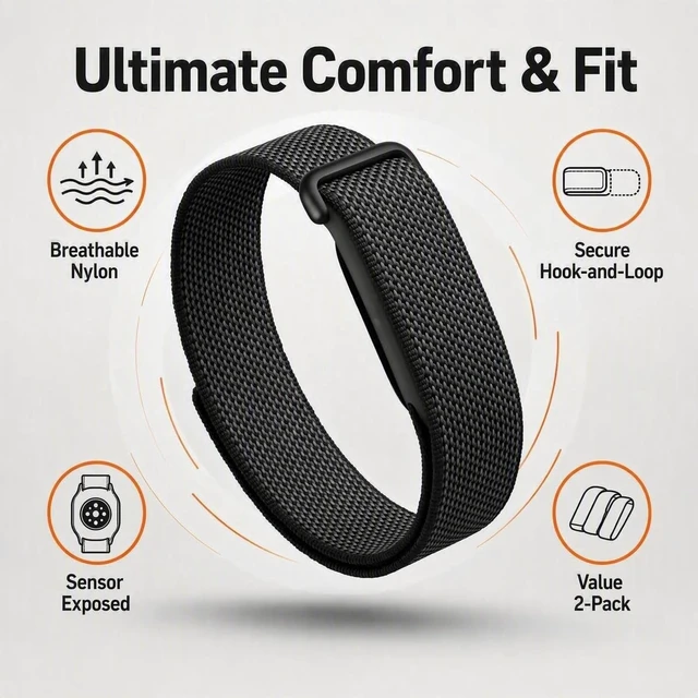 Alt view image 3 of 7 - 2 Pack Nylon Band for Google Fitbit Air (Black) Nylon Adjustable Replacement Strap Metal Buckle,Stretchy Elastic Sport Strap, Wristband for Women and Men