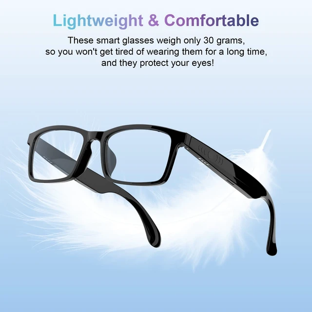Alt view image 3 of 7 - Bluetooth Smart Glasses for Men Women, Audio Glasses with Speakers Extra UV400 Polarized Lenses, Hands-Free Calls, Touch & Voice Control, 5H Playtime, Smart Sunglasses for Working,Travelling