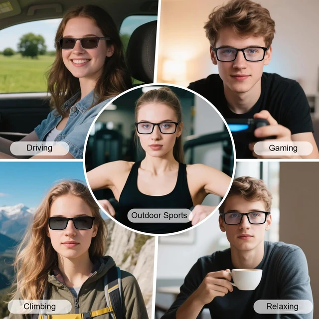 Alt view image 6 of 7 - Bluetooth Smart Glasses for Men Women, Audio Glasses with Speakers Extra UV400 Polarized Lenses, Hands-Free Calls, Touch & Voice Control, 5H Playtime, Smart Sunglasses for Working,Travelling