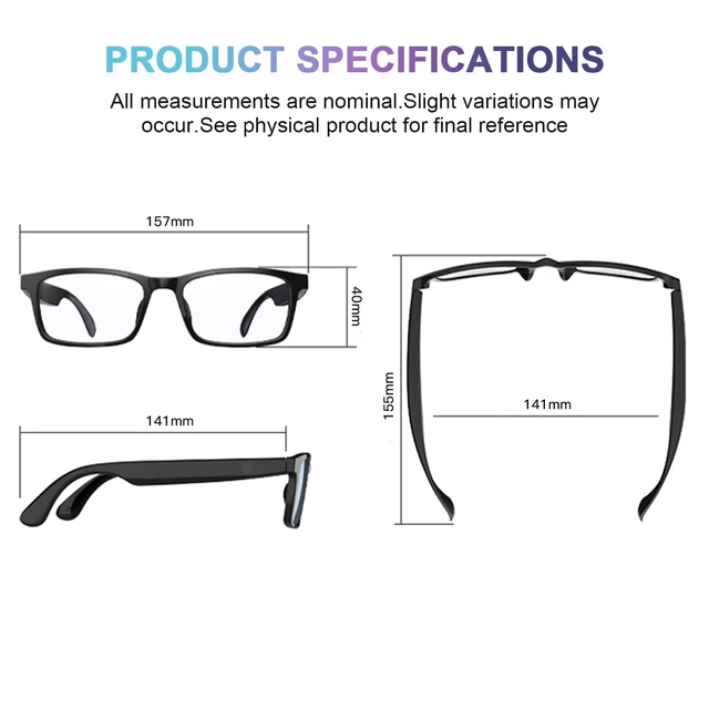 Alt view image 7 of 7 - Bluetooth Smart Glasses for Men Women, Audio Glasses with Speakers Extra UV400 Polarized Lenses, Hands-Free Calls, Touch & Voice Control, 5H Playtime, Smart Sunglasses for Working,Travelling
