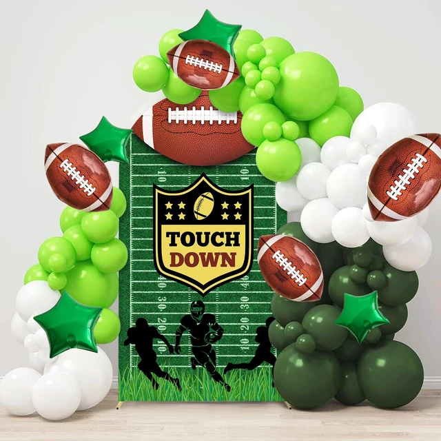 Alt view image 4 of 7 - American Football Arch Cover 7.2FT Double-Sided Spandex Fitted Birthday Party Arch Stand Covers Round Top Football Sports Field Arch Backdrop Cover for Birthday Baby Shower Sports Party Decor