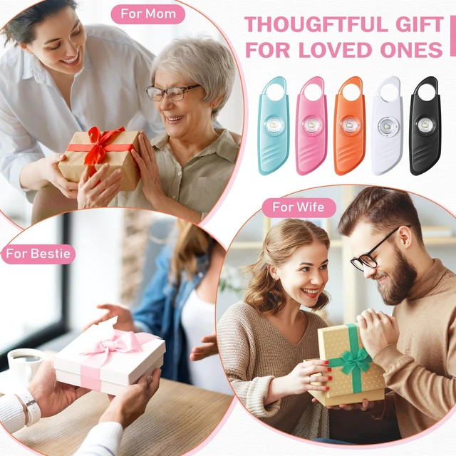 Alt view image 6 of 6 - 12 Pcs Personal Safety Alarm for Women with LED Strobe Light and 12 pcs Keychain 130DB Loud Sound Personal Siren Emergency Self Defense Alarm Keychain Safety Devices for Women Men Elderly