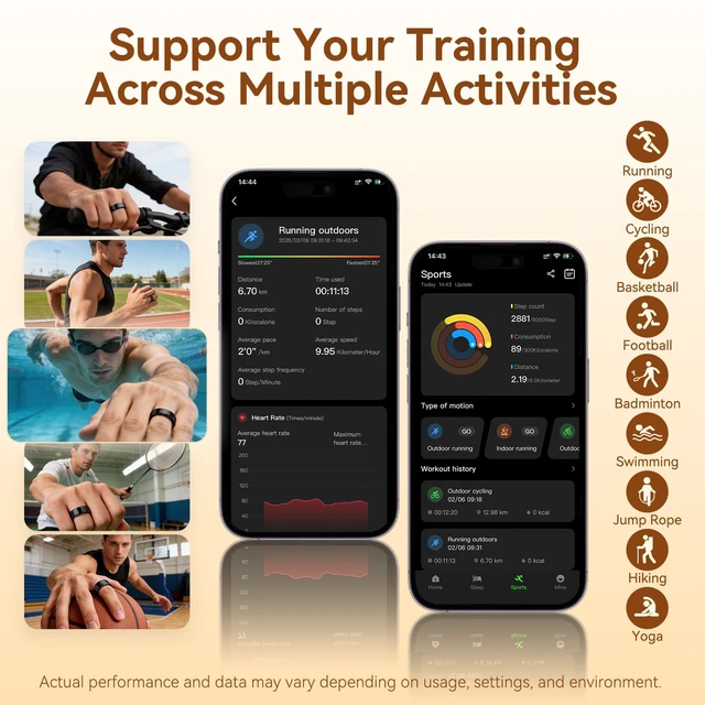 Alt view image 4 of 7 - Smart Health Fitness Ring for Women & Men, Activity Tracker with Step Counter, Sleep Monitor & Stress Tracking, Waterproof, Compatible with Android & iOS, No Subscription Fee