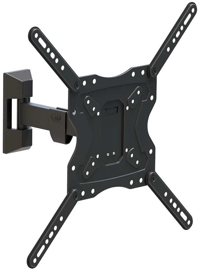 Main image of Full Motion TV Wall Mount, 26"-60" TVs up to 66.1 lbs, VESA 75x75 to 400x400mm, Swivel, Tilt, 10" Reach, Pre-Assembled, Bubble Level, Carbon Steel, Black