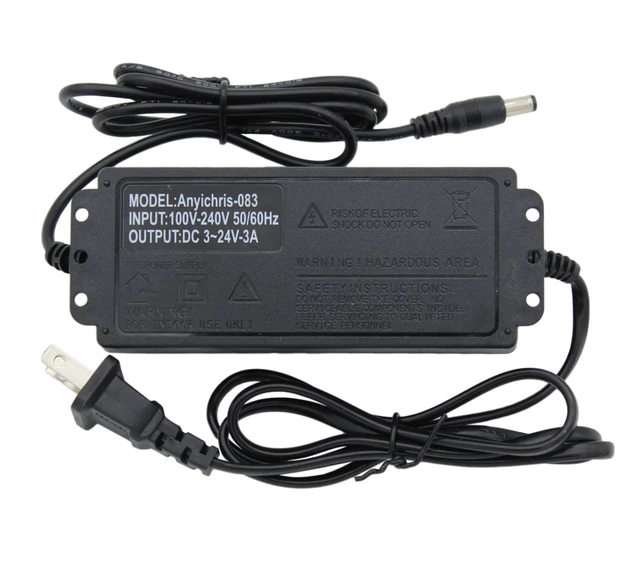 Alt view image 4 of 6 - 72W 24V 3A Adjustable Power Supply with LED Display 3-24V Variable Output, 8 Interchangeable Tips, Universal AC Input 100-240V, Home/Office Use