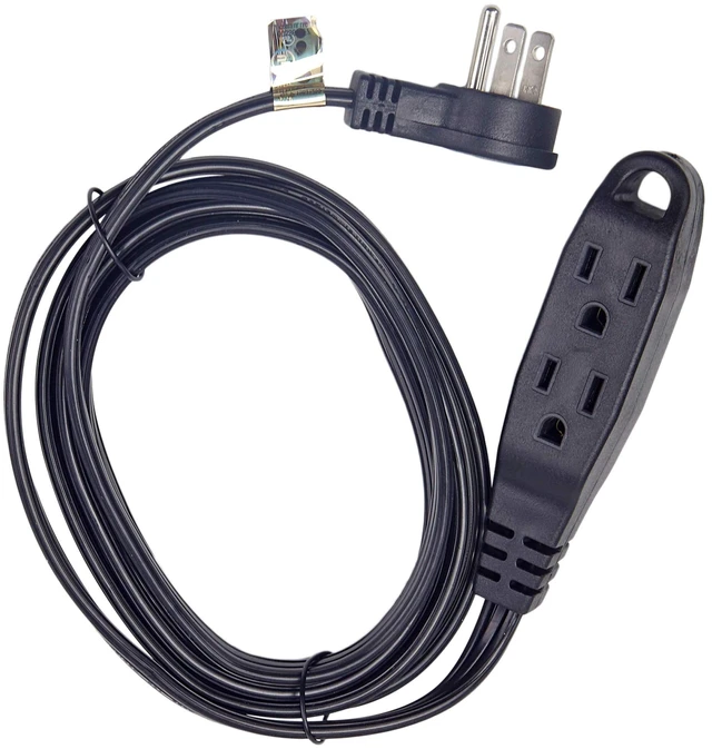 Main image of 3 Way Power Splitter and 6' Extension Cord, 3 Pack Angled Plug (1, 6 Foot)