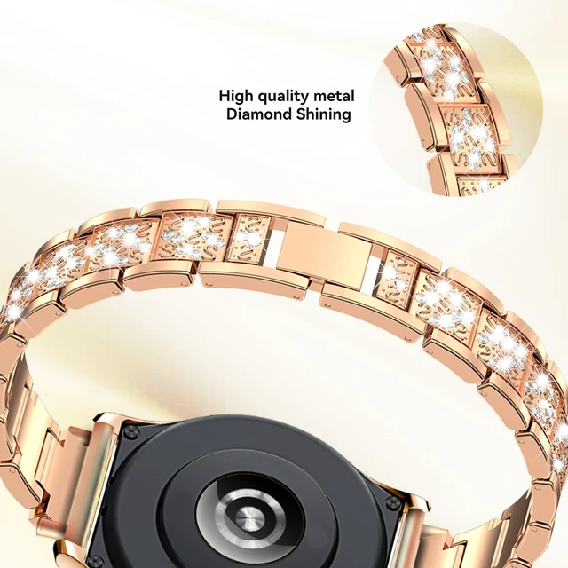 Alt view image 5 of 6 - Bands Compatible with Fitpolo AR-01 Smartwatch Band for Women, Metal Jewelry Sparkly Diamond Thin Replacement Compatible for aeac AR-01 Smartwatch