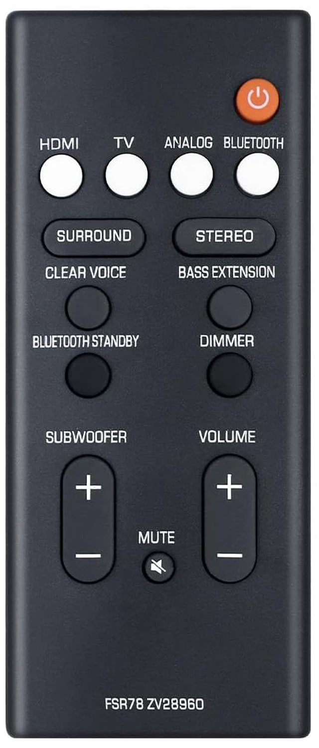Main image of Soundbar Remote Control Replacement FSR78 ZV28960 for Yamaha Soundbar ATS-1070 YAS-106 YAS-207 YAS-107 YAS-108 YAS-207BL YAS-CU207 Home Audio Speaker Bluetooth (CR2032/CR2025 Battery) No Battery