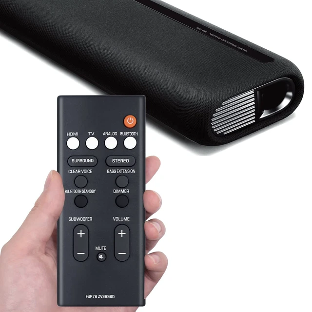 Alt view image 3 of 6 - Soundbar Remote Control Replacement FSR78 ZV28960 for Yamaha Soundbar ATS-1070 YAS-106 YAS-207 YAS-107 YAS-108 YAS-207BL YAS-CU207 Home Audio Speaker Bluetooth (CR2032/CR2025 Battery) No Battery