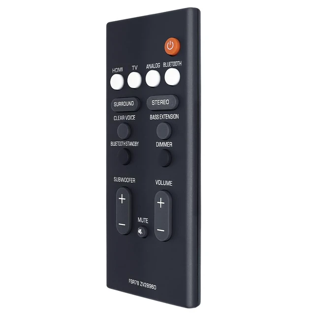Alt view image 6 of 6 - Soundbar Remote Control Replacement FSR78 ZV28960 for Yamaha Soundbar ATS-1070 YAS-106 YAS-207 YAS-107 YAS-108 YAS-207BL YAS-CU207 Home Audio Speaker Bluetooth (CR2032/CR2025 Battery) No Battery