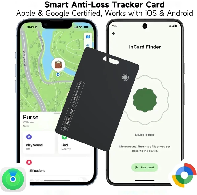 Alt view image 2 of 7 - MergeCard, Works with Apple Find My (iOS) & Google Find Hub (Android), for Wallet & Passport Rechargeable Wireless Charging, IPX68 Waterproof, Thin Tracker Card (1 Pack)