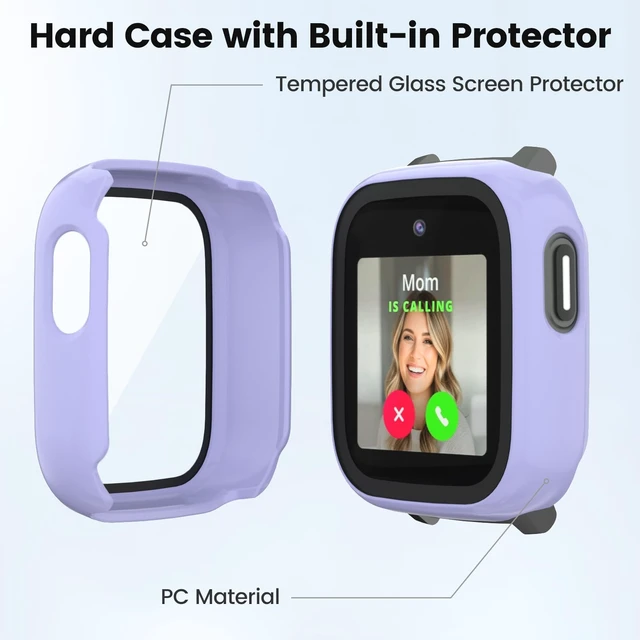 Alt view image 3 of 7 - 2 Pack Screen Protector Compatible with Cosmo Jr Track 5 Bumper Case with Scratch-Resistant Tempered Glass, Smartwatch Accessories