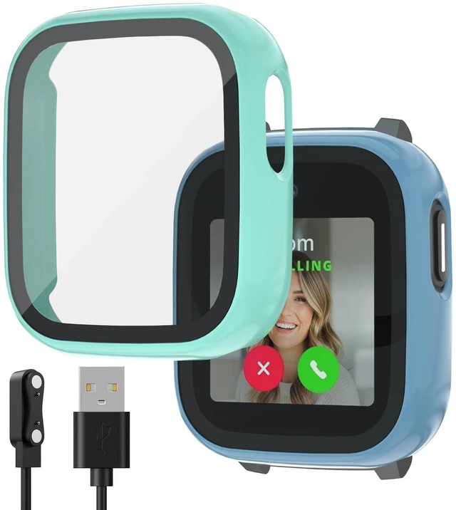 Main image of 2 Pack Screen Protector Compatible with Cosmo Jr Track 5 Bumper Case with Scratch-Resistant Tempered Glass, Smartwatch Accessories