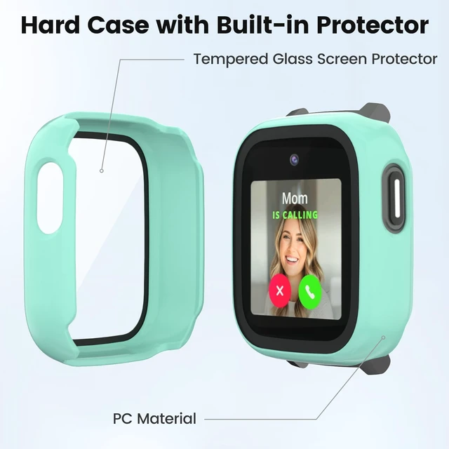 Alt view image 3 of 7 - 2 Pack Screen Protector Compatible with Cosmo Jr Track 5 Bumper Case with Scratch-Resistant Tempered Glass, Smartwatch Accessories