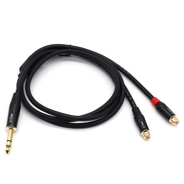 Alt view image 2 of 7 - Dual RCA to 1/4" Cable6.35mm (1/4 inch) Male Stereo to 2RCA Female Y Splitter Adapter Cable5Feet