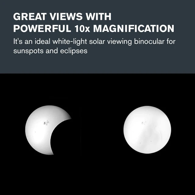 Alt view image 5 of 6 - EclipSmart Safe Solar Eclipse Binoculars Full-Size 10x42 ISO 12312-2 Compliant, Sun & Eclipse Binoculars, View the Sun, Eclipses & Sunspots, Multi-coated, Full Size 42mm Lenses